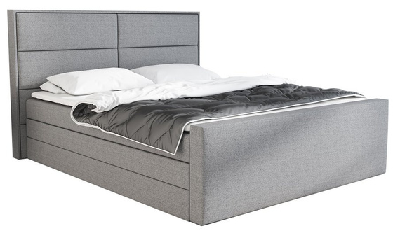 Łóżko boxspring 160x200 szare Scarlett
