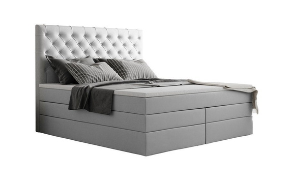 Łóżko pikowane York 200x200 bonel/pocket białe