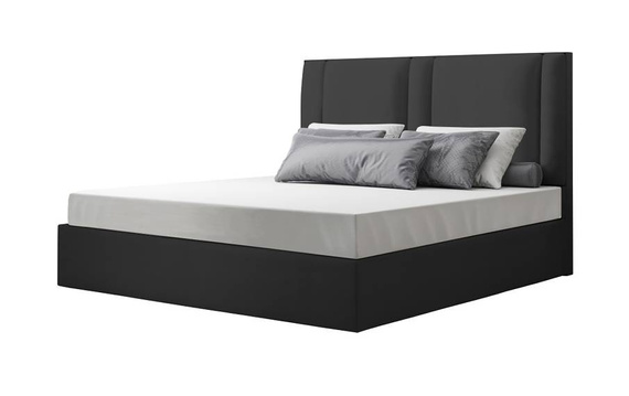 Duże łóżko małżeńskie 180x200 czarne Aspen