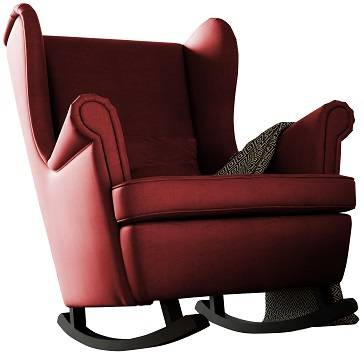 Fotel uszak bujany gładki czerwony (Amor Velvet 4306)
