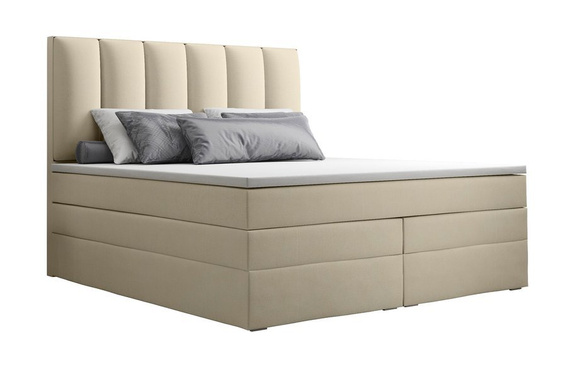 Łóżko z oparciem Hamptons 90x200 bonel/pocket beż