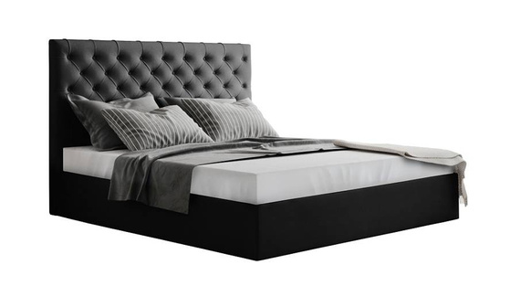 Dwuosobowe łóżko 200x200 czarne Chester