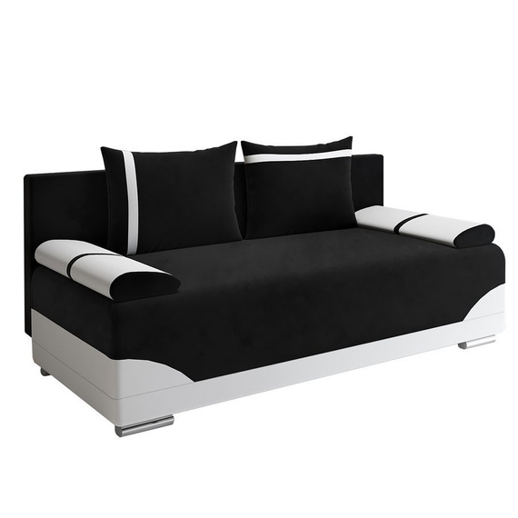 Mała sofa czarno-biała Enna