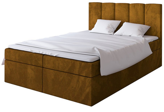 Boxspring 200x200 żółte Bergamo