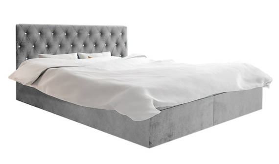 Łóżko boxspring 200x200 szare Bella