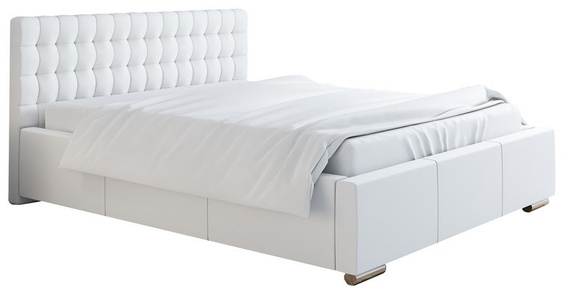 Pikowane łóżko do sypialni 90x200 białe Vanilla