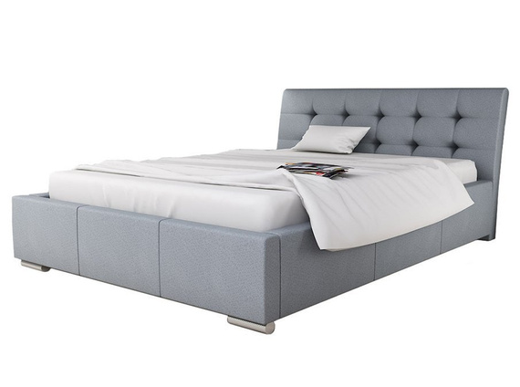 Łóżko tapicerowane glamour 160x200 szare Campari