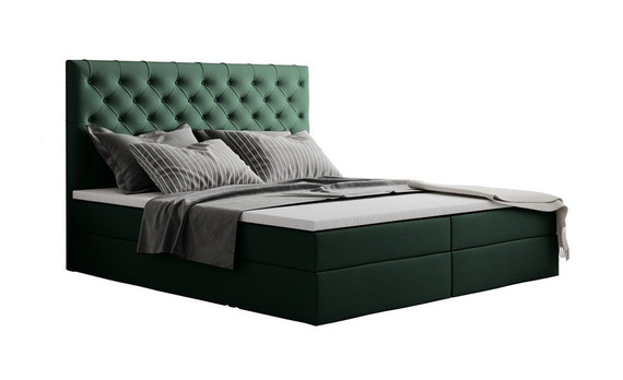 Łóżko glamour York 140x200 zielone