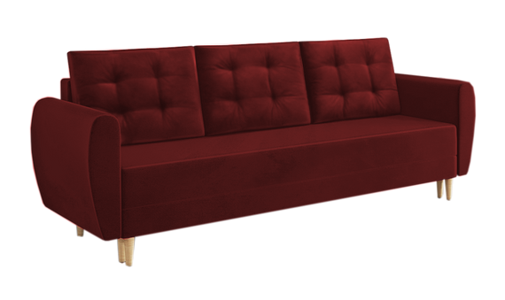 Sofa na nóżkach czerwona Hamori