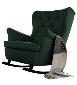 Fotel bujany uszak pikowany zielony (Amor Velvet 4311)