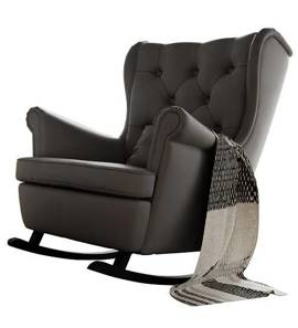 Fotel bujany uszak pikowany grafit (Amor Velvet 4321)