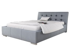 Łóżko tapicerowane glamour 90x200 szare Campari