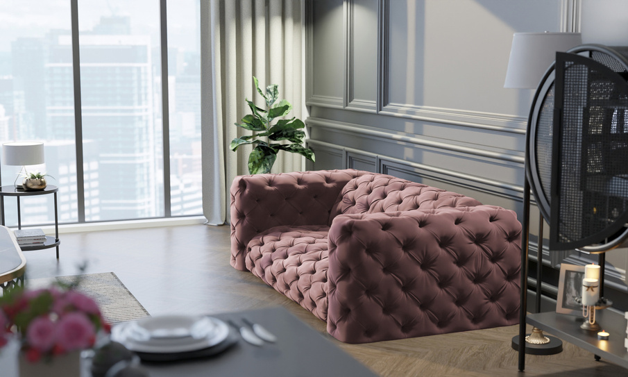 Sofa clearance pikowana chesterfield