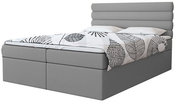 Boxspring łóżko 160x200 szare Ricky