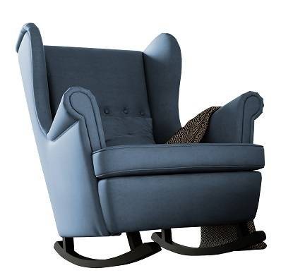 Fotel bujany uszak 4 guziki pikowany babyblue (Samoa 08)
