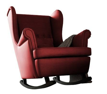 Fotel bujany uszak 4 guziki pikowany czerwony (Amor Velvet 4306)