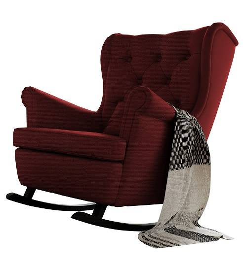 Fotel bujany uszak pikowany czerwony (Falcone 35)