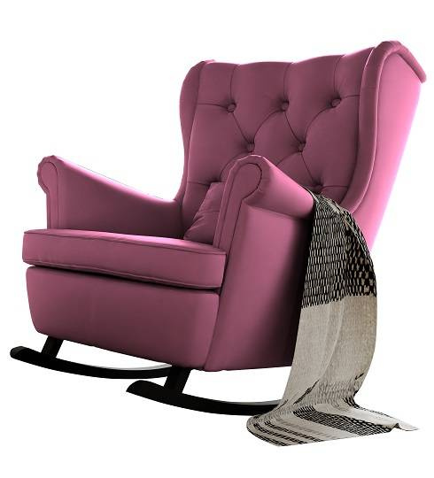 Fotel bujany uszak pikowany róż (Amor Velvet 4308)