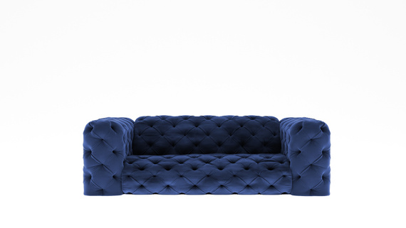 Granatowa pikowana sofa dwuosobowa chesterfield elegancki styl i wysoka jakość - Royal
