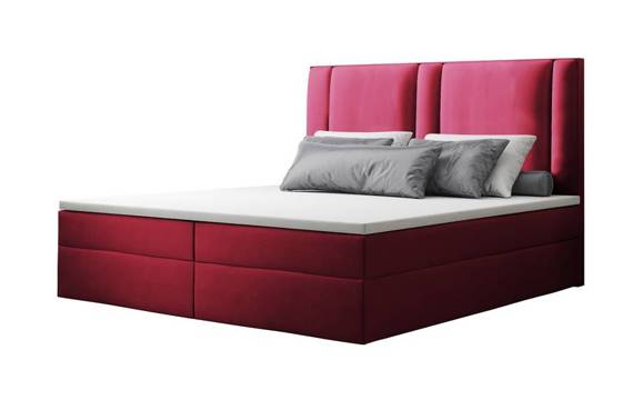 Łóżko 160x200 z pojemnikiem czerwone Aspen
