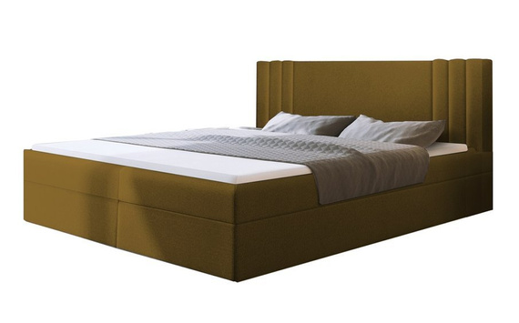 Łóżko boxspring 140x200 żółte Elsa