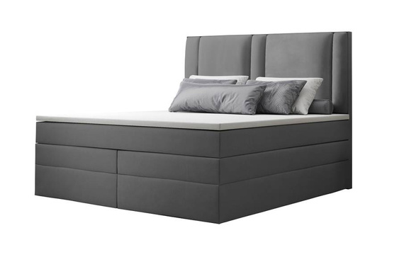 Łóżko boxspring 160x200 pocket/bonel szare Aspen