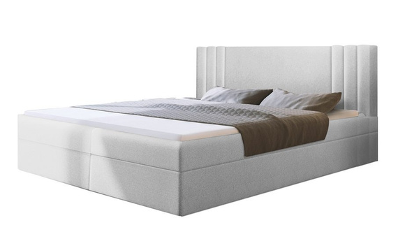 Łóżko boxspring 200x200 białe Elsa