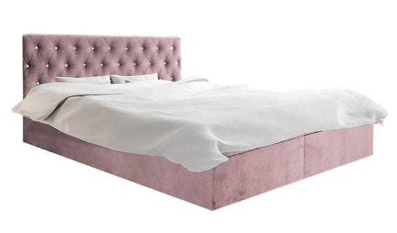 Łóżko boxspring 200x200 róż Bella