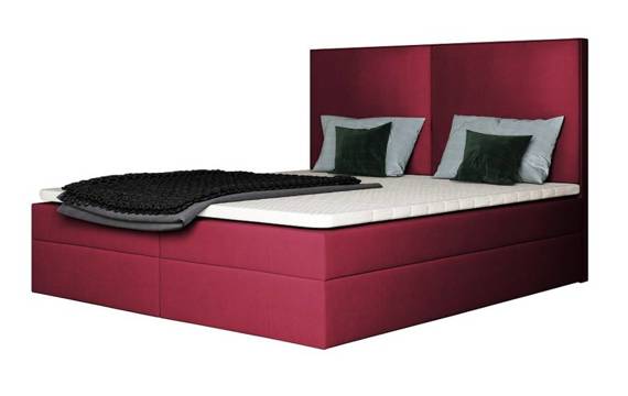 Łóżko do sypialni kontynentalne 180x200 czerwone Torino
