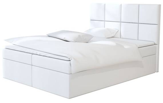 Łóżko kontynentalne z pojemnikiem 90x200 białe Flora