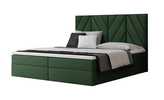 Łóżko kontynentalne ze schowkiem 140x200 zielone Bedford