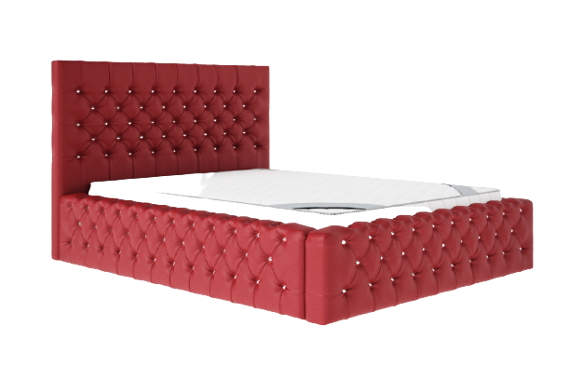 Łóżko pikowane glamour 180x200 czerwone Chester Lux II