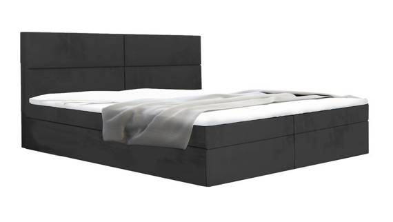 Łóżko sypialniane 140x200 czarne Mediolan