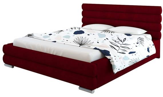 Łóżko tapicerowane 180x200 intensywna czerwień Millie