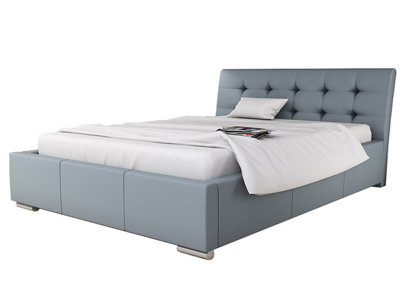 Łóżko tapicerowane glamour 160x200 błękitne Campari
