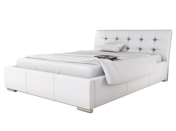 Łóżko tapicerowane glamour 90x200 białe Campari