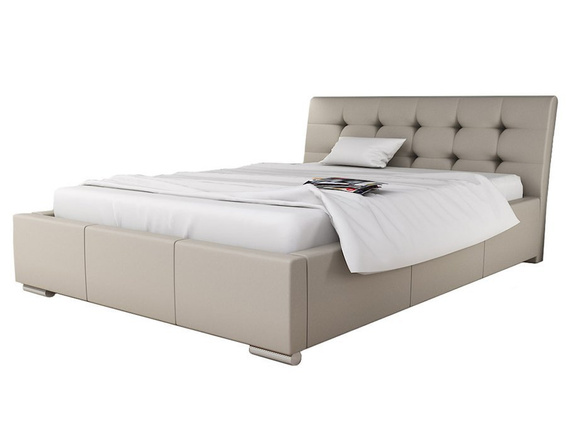 Łóżko tapicerowane glamour 90x200 ecru Campari