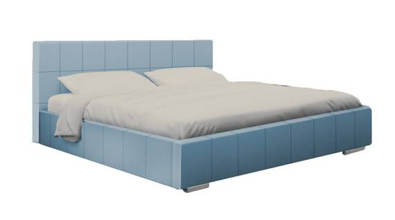 Łóżko tapicerowane z pojemnikiem 200x200 błękit Victor