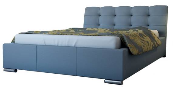 Łóżko tapicerowane z zagłówkiem 90x200 błękitne Emma