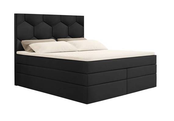Łóżko z pojemnikiem i materacem 160x200 black Nantes
