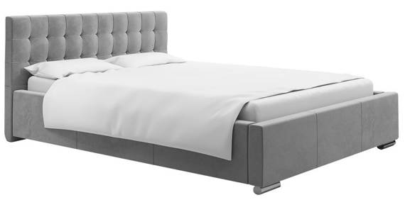 Łóżko z zagłówkiem i pojemnikiem 140x200 grafit Doris