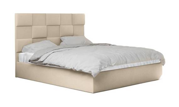 Łóżko ze stelażem metalowym 180x200 beż Miami 3D