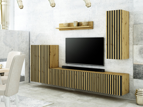 Meblościanka Loft z lamelami - Lamel 2