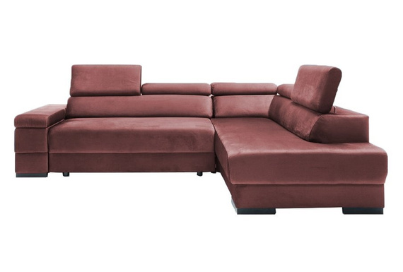 Narożnik z zagłówkami Edite crimson prawy