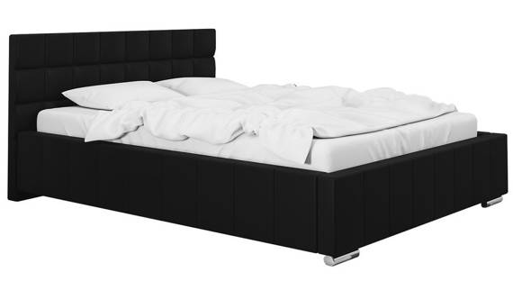 Nowoczesne łóżko tapicerowane 160x200 czarne Leo