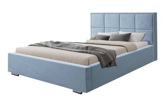 Nowoczesne łóżko tapicerowane 180x200 błękitne Paulo