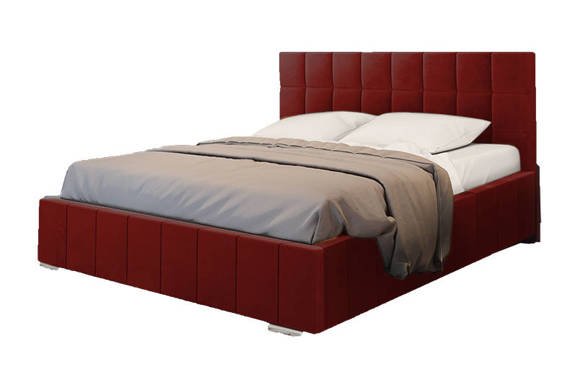 Nowoczesne łóżko tapicerowane 200x200 czerwone Leo