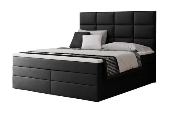Podwójne łóżko Brooklyn 160x200 bonel/pocket czarne