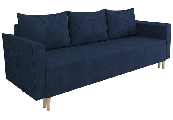Sofa rozkładana 3 osobowa niebieska Cori
