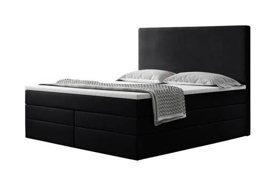 Wysokie łóżko kontynentalne 140x200 bonel/pocket black Napoli